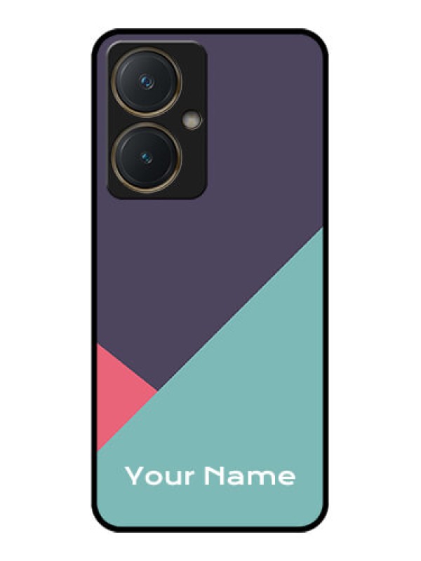 Custom Vivo Y27 Custom Glass Phone Case - Tri Color Abstract Design