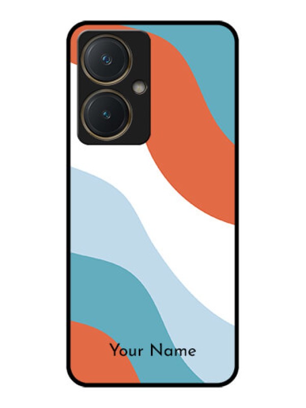 Custom Vivo Y27 Custom Glass Phone Case - Coloured Waves Design