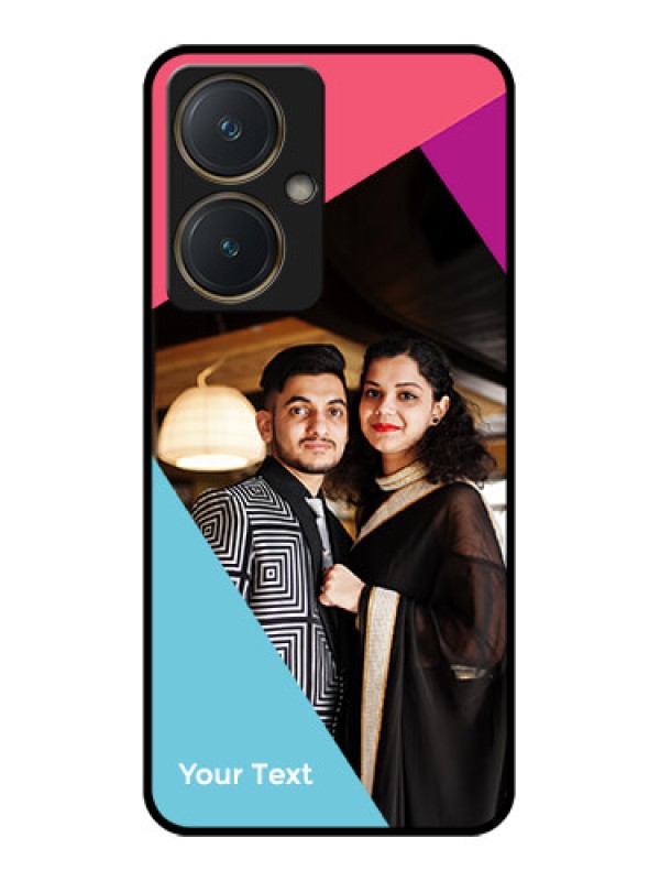 Custom Vivo Y27 Custom Glass Phone Case - Stacked Triple Colour Design
