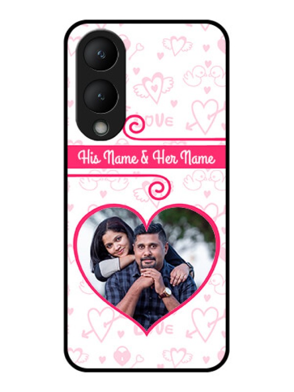 Custom Vivo Y28 5G Custom Glass Phone Case - Heart Shape Love Design