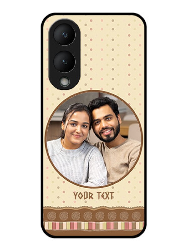 Custom Vivo Y28 5G Custom Glass Phone Case - Brown Dotted Mobile Case Design