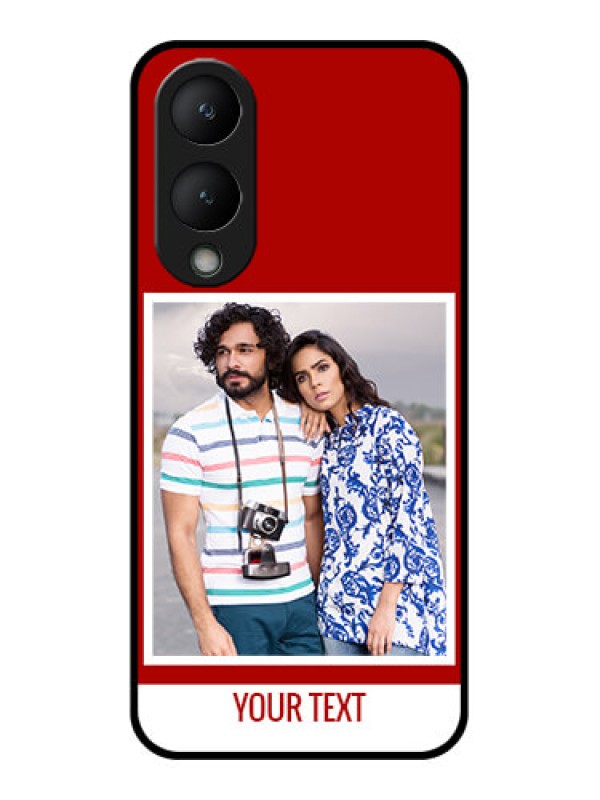 Custom Vivo Y28 5G Custom Glass Phone Case - Red Color Design