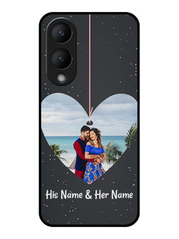 Custom Vivo Y28 5G Custom Glass Phone Case - Hanging Heart Design
