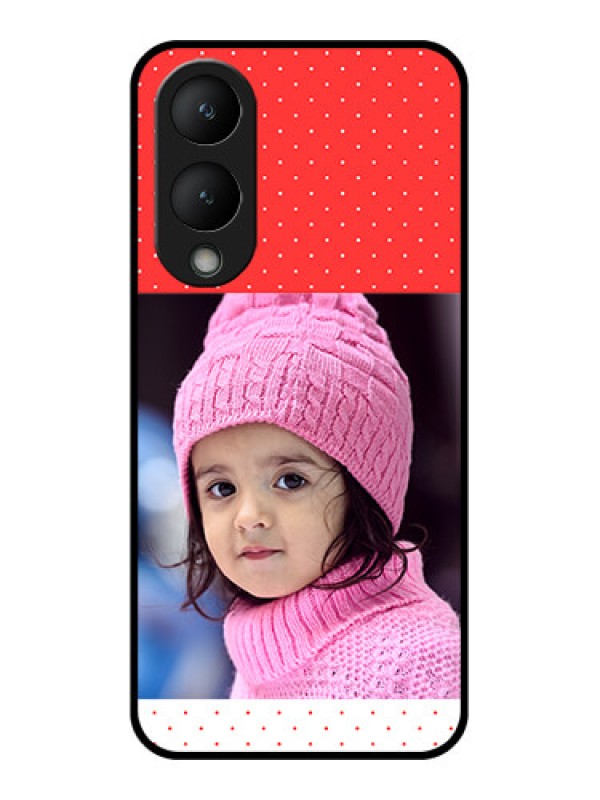Custom Vivo Y28 5G Custom Glass Phone Case - Red Pattern Design