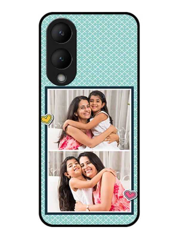 Custom Vivo Y28 5G Custom Glass Phone Case - 2 Image Holder With Pattern Design
