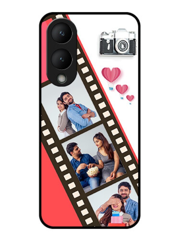 Custom Vivo Y28 5G Custom Glass Phone Case - 3 Image Holder With Film Reel