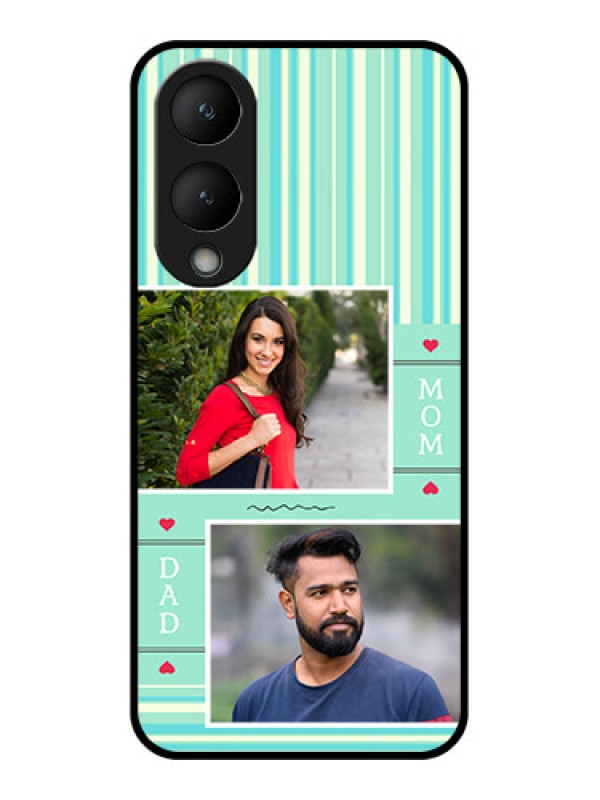 Custom Vivo Y28 5G Custom Glass Phone Case - Mom & Dad Pic Design