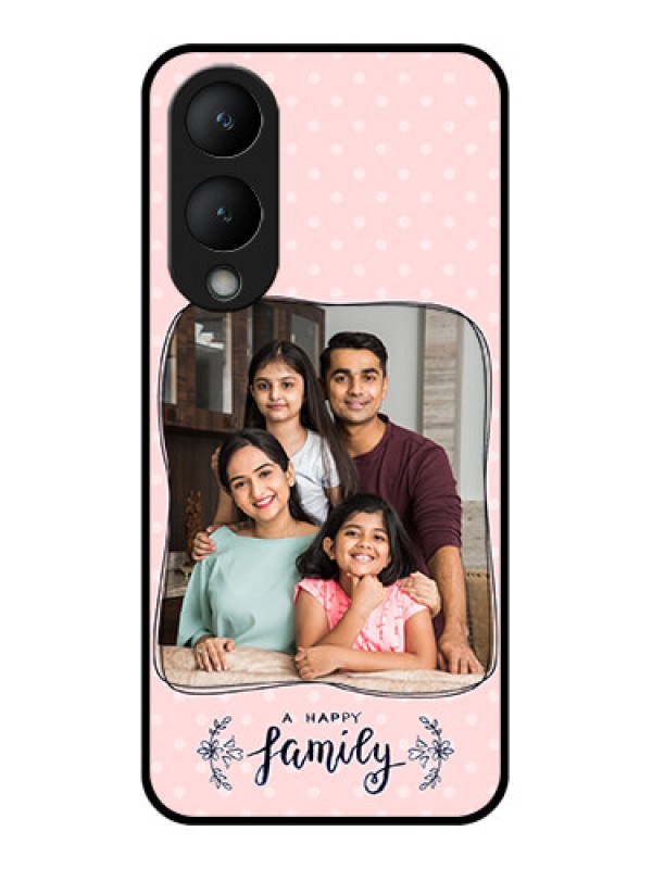 Custom Vivo Y28 5G Custom Glass Phone Case - Family With Dots Design