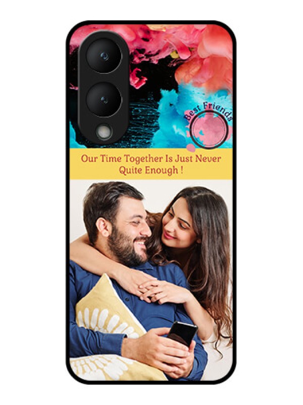 Custom Vivo Y28 5G Custom Glass Phone Case - Quote With Acrylic Painting Design