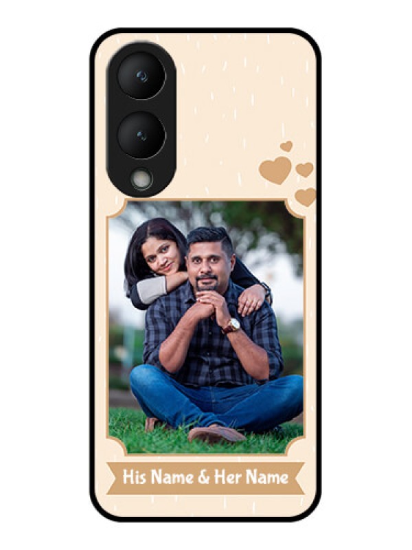 Custom Vivo Y28 5G Custom Glass Phone Case - With Confetti Love Design