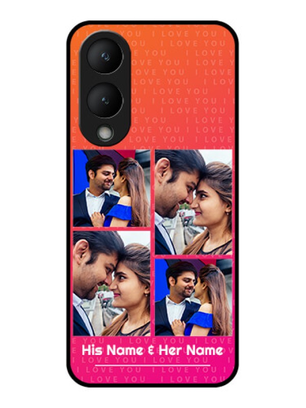 Custom Vivo Y28 5G Custom Glass Phone Case - I Love You Pink Design