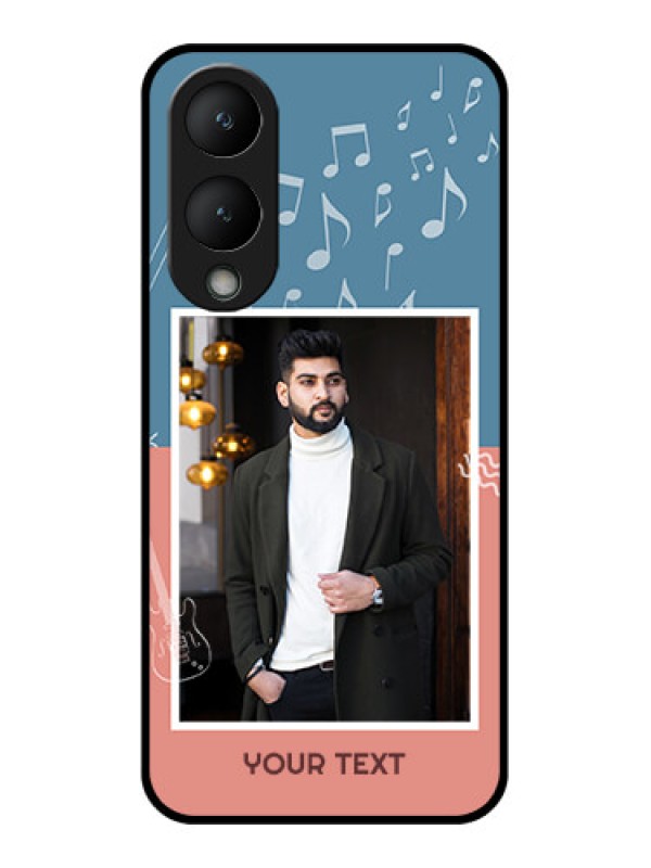 Custom Vivo Y28 5G Custom Glass Phone Case - With Color Musical Note Design