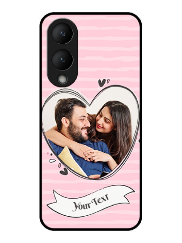 Custom Vivo Y28 5G Custom Glass Phone Case - Vintage Heart Design