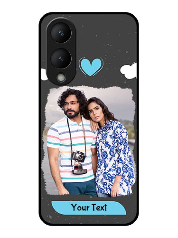 Custom Vivo Y28 5G Custom Glass Phone Case - Splashes With Love Doodles Design