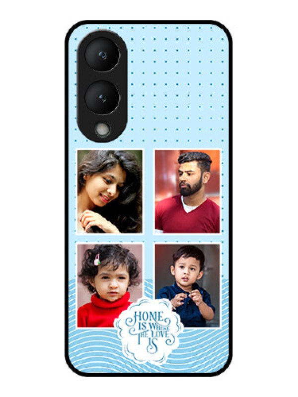 Custom Vivo Y28 5G Custom Glass Phone Case - Cute Love Quote With 4 Pic Upload Design