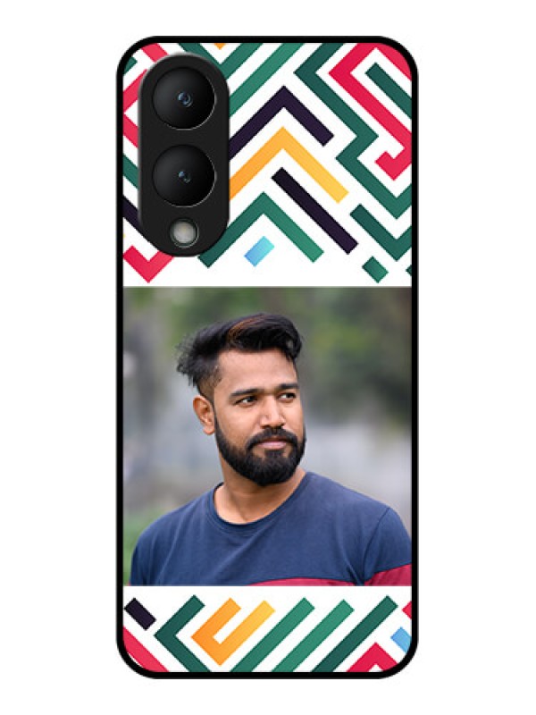 Custom Vivo Y28 5G Custom Glass Phone Case - Colorful Maze Pattern Design