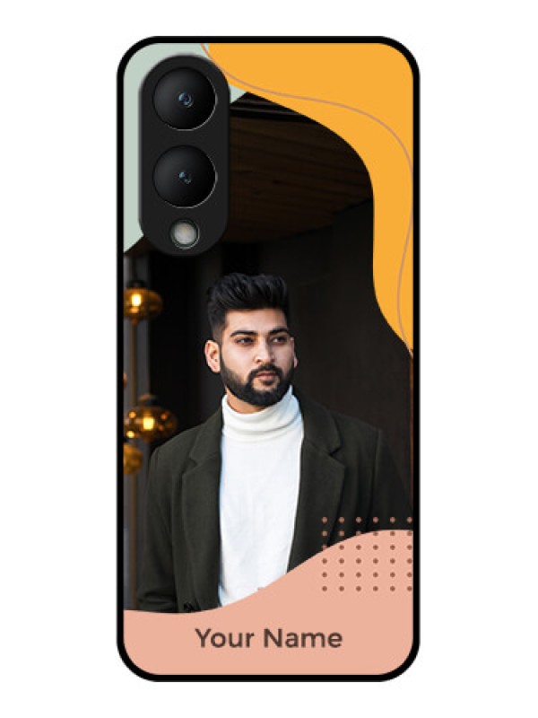 Custom Vivo Y28 5G Custom Glass Phone Case - Tri - Coloured Overlay Design