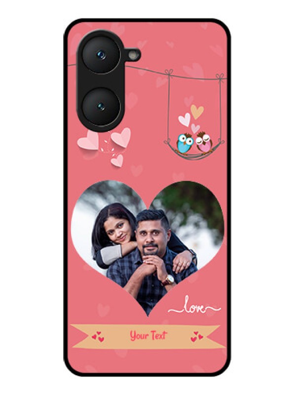 Custom Vivo Y28e 5G Custom Glass Phone Case - Peach Color Love Design
