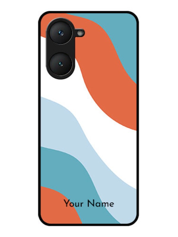 Custom Vivo Y28e 5G Custom Glass Phone Case - Coloured Waves Design
