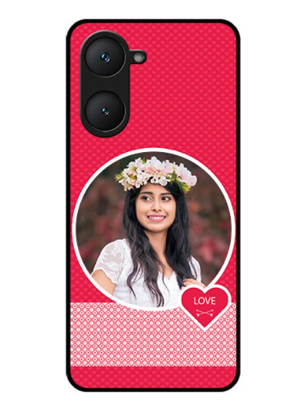 Custom Vivo Y28s 5G Custom Glass Phone Case - Pink Color Pattern Design