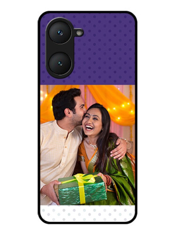 Custom Vivo Y28s 5G Custom Glass Phone Case - Violet Colored Pattern Design