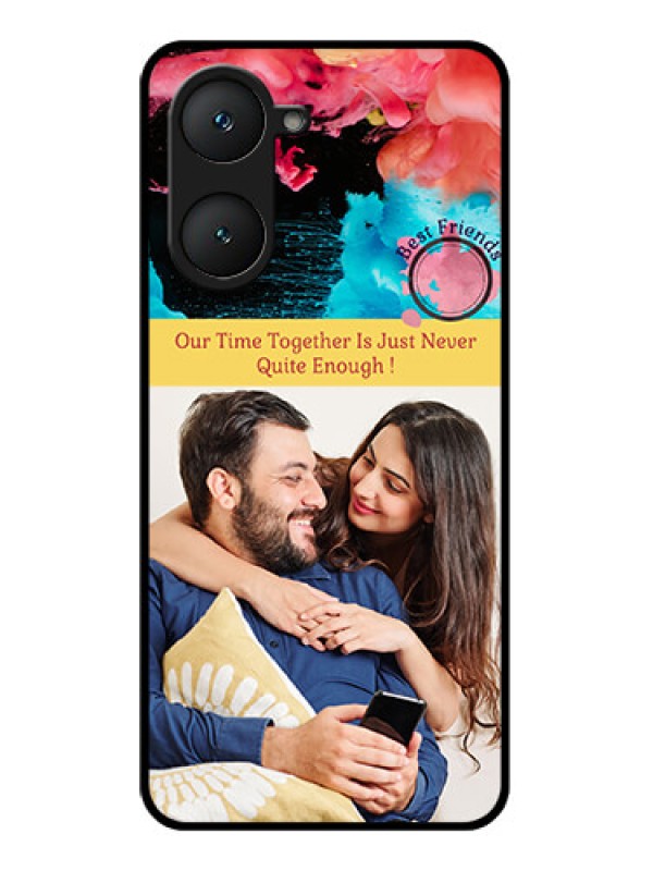Custom Vivo Y28s 5G Custom Glass Phone Case - Quote With Acrylic Painting Design