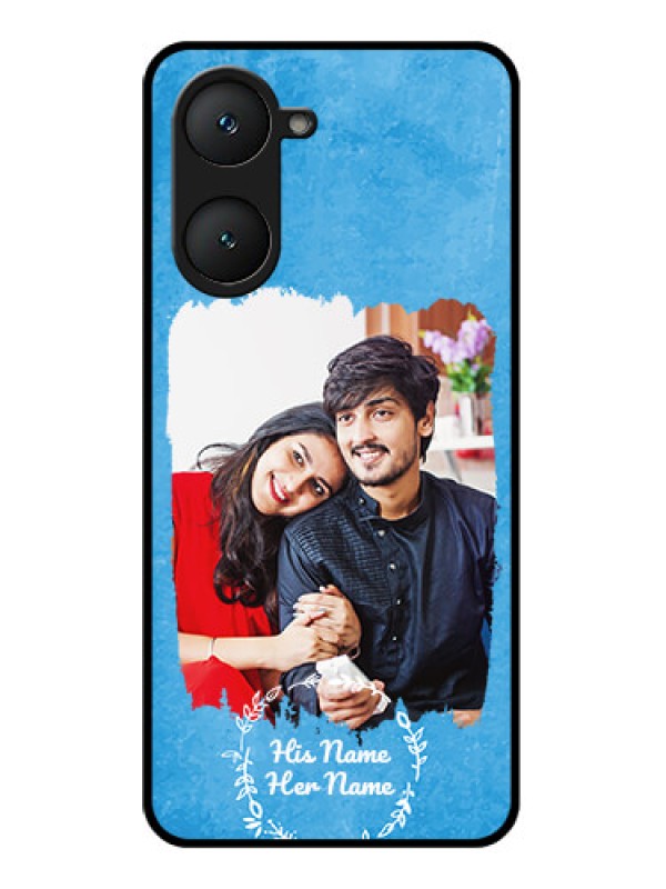 Custom Vivo Y28S 5G Custom Glass Phone Case - Blue Color Vintage Design