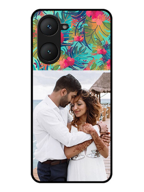 Custom Vivo Y28s 5G Custom Glass Phone Case - Watercolor Floral Design