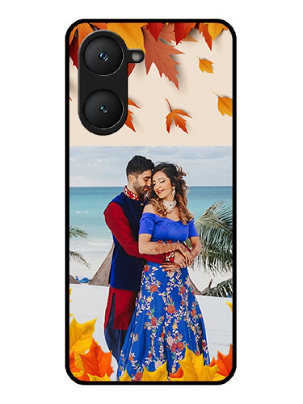 Custom Vivo Y28s 5G Custom Glass Phone Case - Autumn Maple Leaves Design