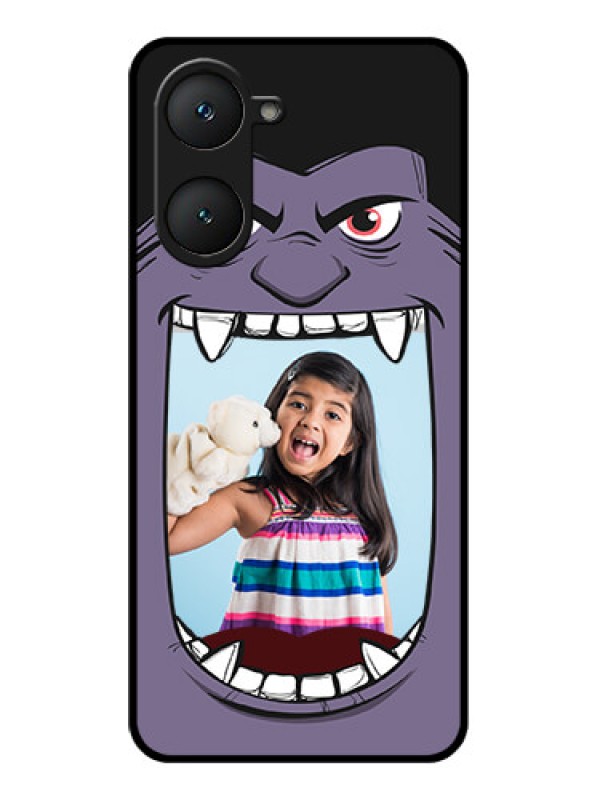 Custom Vivo Y28s 5G Custom Glass Phone Case - Angry Monster Design