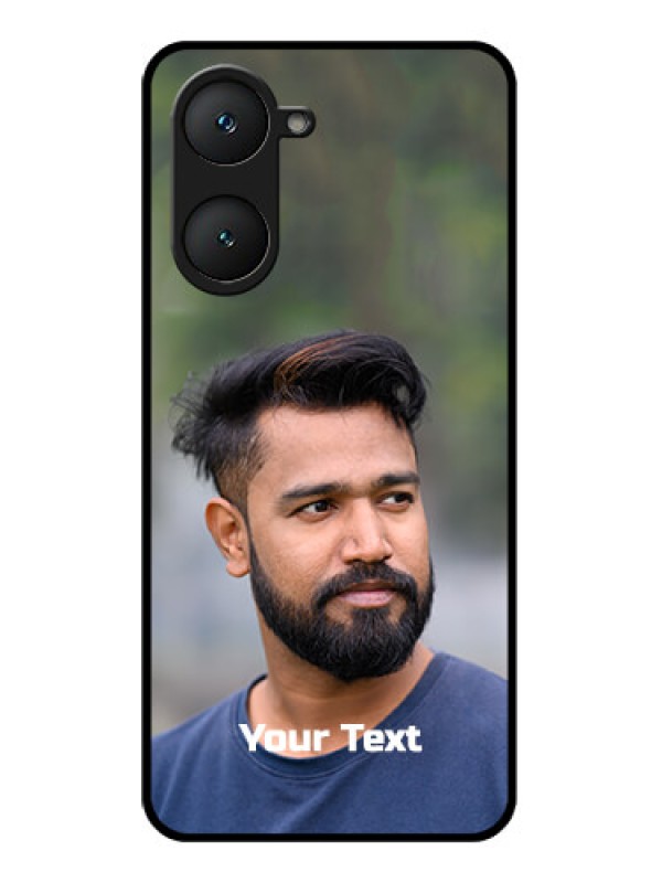 Custom Vivo Y28s 5G Custom Glass Phone Case - Photo With Text Design