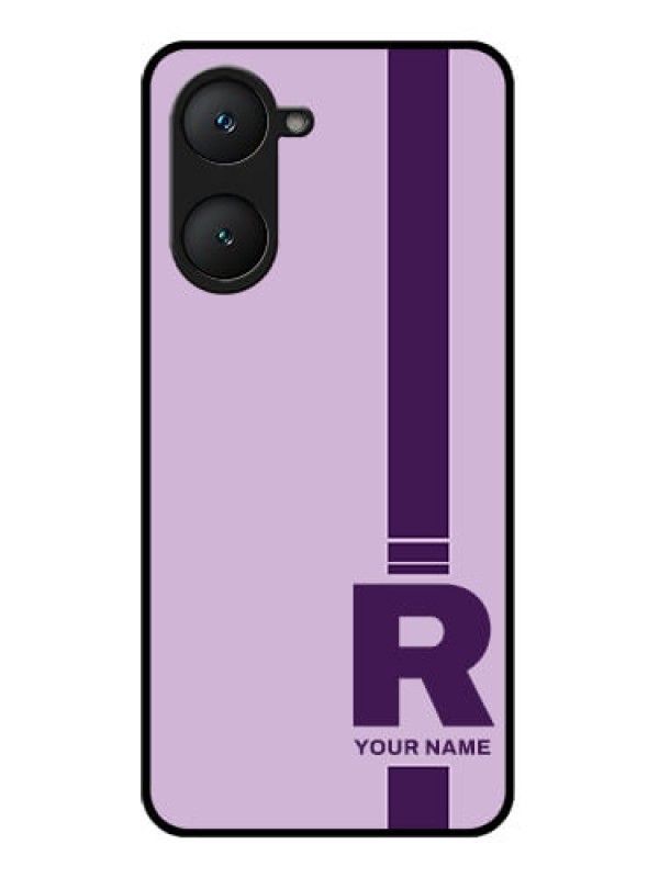 Custom Vivo Y28s 5G Custom Glass Phone Case - Simple Dual Tone Stripe With Name Design