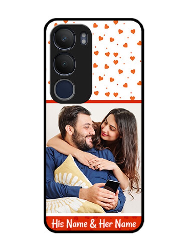 Custom Vivo Y29 5G Custom Glass Phone CaseOrange Love Symbol Design