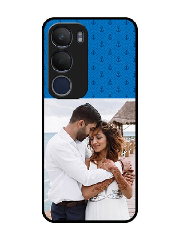 Custom Vivo Y29 5G Custom Glass Phone CaseBlue Anchors Design