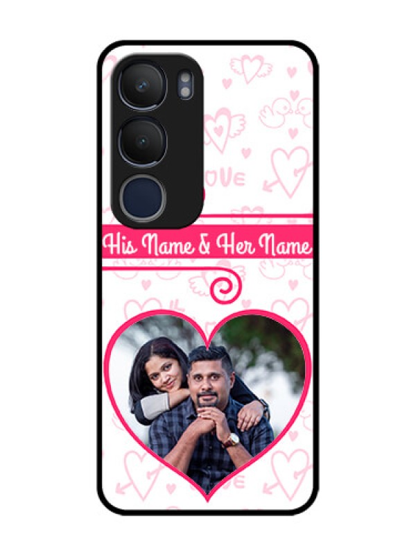 Custom Vivo Y29 5G Custom Glass Phone CaseHeart Shape Love Design