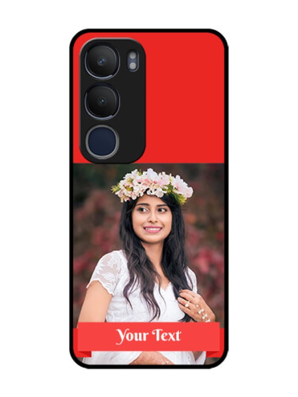 Custom Vivo Y29 5G Custom Glass Phone CaseSimple Red Color Design