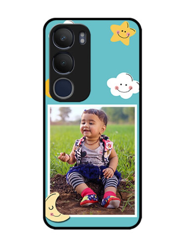Custom Vivo Y29 5G Custom Glass Phone CaseSmiley Kids Stars Design