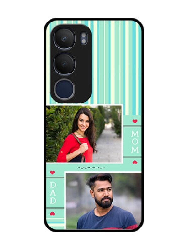 Custom Vivo Y29 5G Custom Glass Phone CaseMom and Dad Pic Design