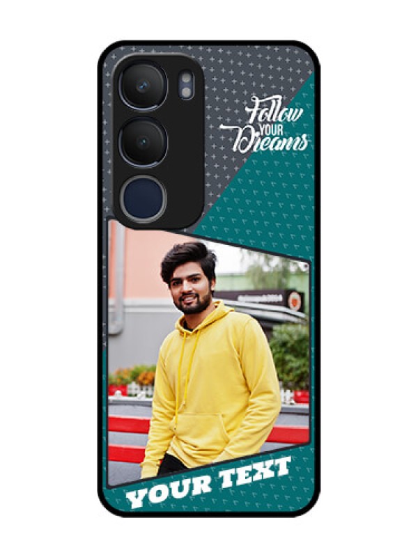 Custom Vivo Y29 5G Custom Glass Phone CaseBackground Pattern Design With Quote