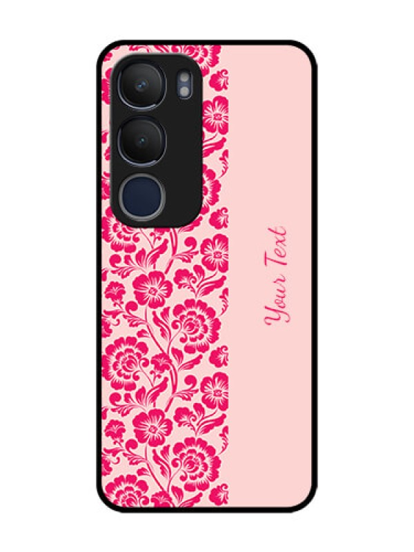 Custom Vivo Y29 5G Custom Glass Phone CaseAttractive Floral Pattern Design