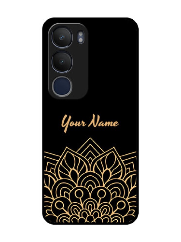 Custom Vivo Y29 5G Custom Glass Phone CaseGolden Mandala Design