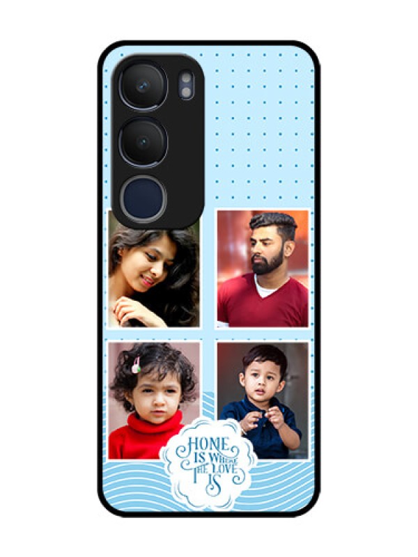 Custom Vivo Y29 5G Custom Glass Phone CaseCute Love Quote With 4 Pic Upload Design