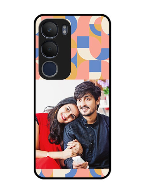 Custom Vivo Y29 5G Custom Glass Phone CaseSemi - Circle Maze Pattern Design