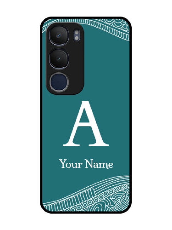 Custom Vivo Y29 5G Custom Glass Phone CaseLine Art Pattern With Custom Name Design