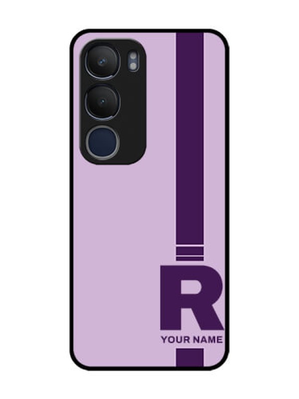 Custom Vivo Y29 5G Custom Glass Phone CaseSimple Dual Tone Stripe With Name Design