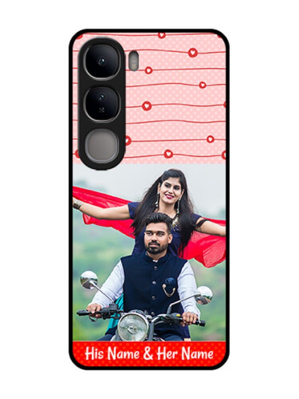 Custom Vivo Y300 5G Custom Glass Phone CaseRed Pattern Case Design