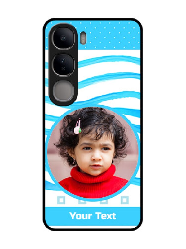 Custom Vivo Y300 5G Custom Glass Phone CaseSimple Blue Case Design