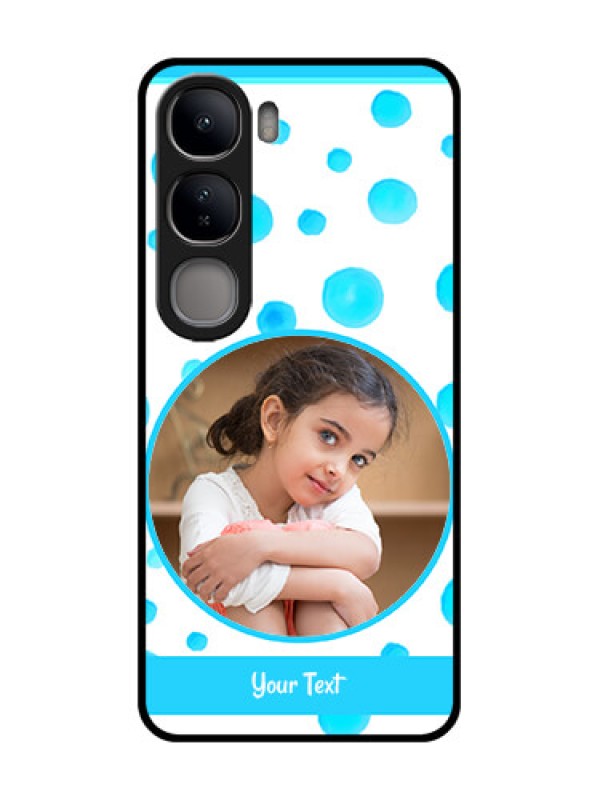 Custom Vivo Y300 5G Custom Glass Phone CaseBlue Bubbles Pattern Design