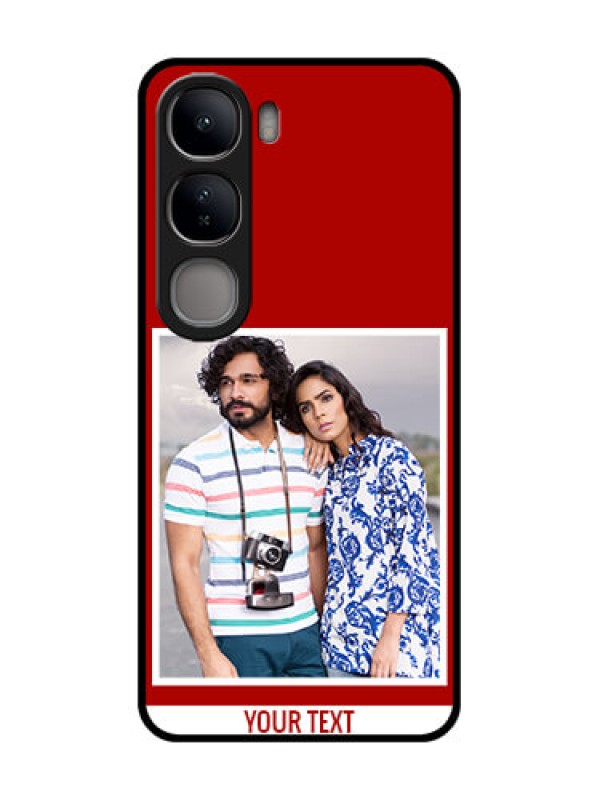 Custom Vivo Y300 5G Custom Glass Phone CaseRed Color Design