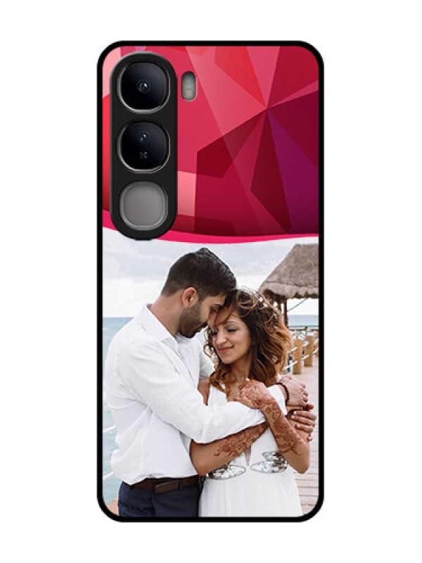 Custom Vivo Y300 5G Custom Glass Phone CaseRed Abstract Design